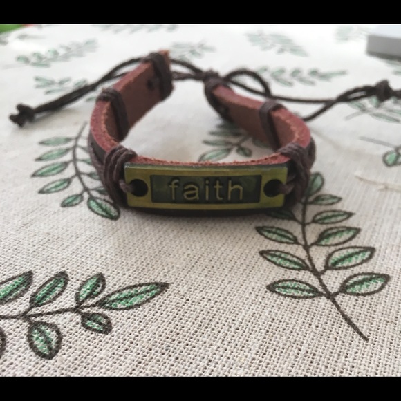 Brown Faith Leather Bracelet - Picture 2 of 3